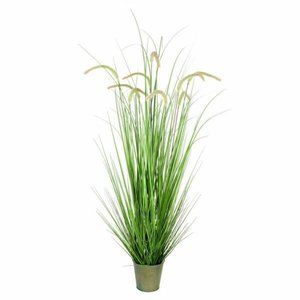 Vickerman 48" Artificial Potted Green Grass and Cattails